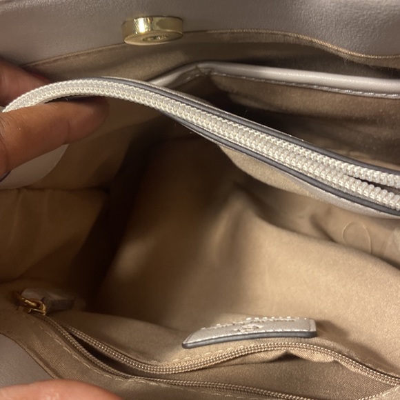 Nanette Lepore Logo Stripe Satchel In Mesh Tote - Picture 6 of 12